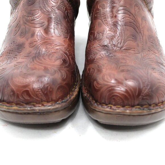 BOC Born Women's Brown Embossed Clogs Peggy C45789 Size 9M US/40.5 EU - Picture 2 of 8